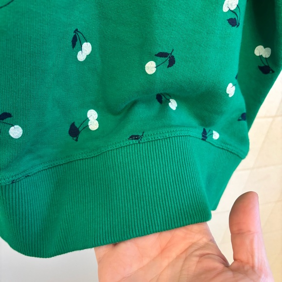 Maeve Kelly Green Sweatshirt with Cherry Pattern - Picture 5 of 8